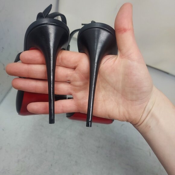 Christian Louboutin Black Jenlove Ankle Strap Pointed Toe Pump - Picture 9 of 11